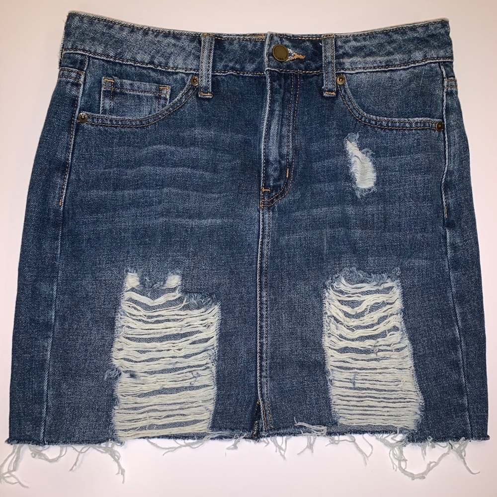 JBD Distressed Denim Skirt